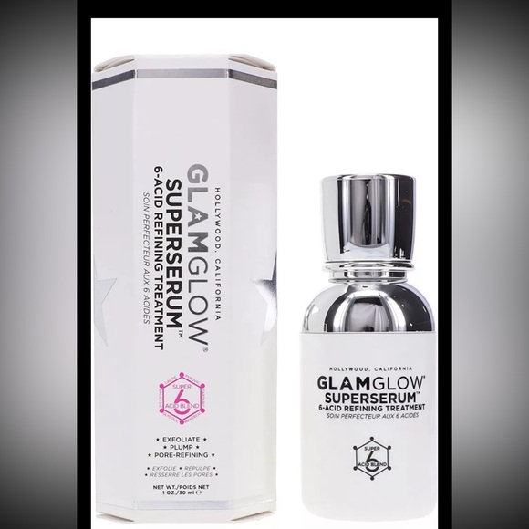 NIB NWT GLAMGLOW SUPERSERUM 6-Acid Refining Treatment EXFOLIATE 1 oz / 30 ml - Picture 8 of 10